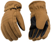 Kinco 1170-M Ski Gloves, M, Wing Thumb, Hook-and-Loop Cuff, Canvas, Brown